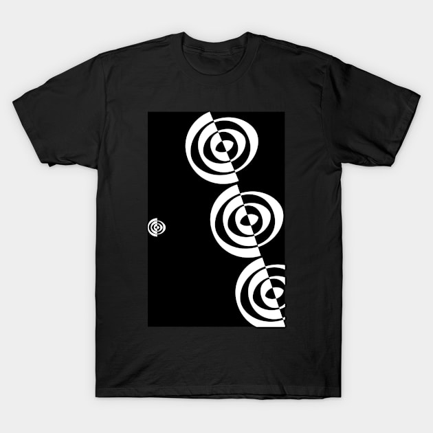 black n white spirals T-Shirt by poupoune